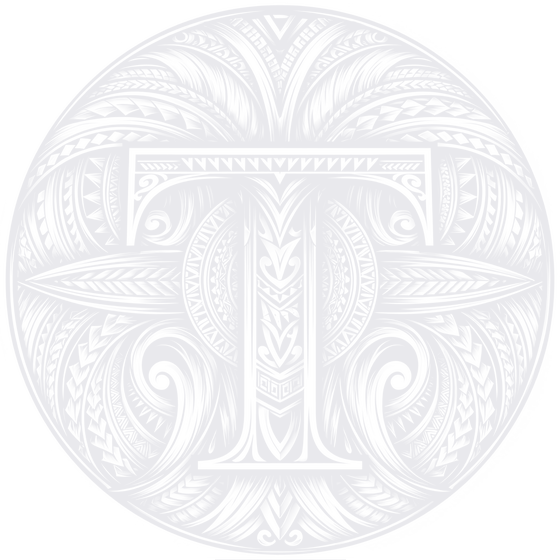 The letter T in Tongan tatatau linework — Toa, warrior